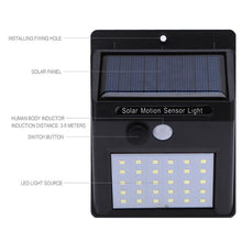 1-4pcs Solar Light Recharge 20/30 Leds PIR Motion Sensor Solar Lamp Outdoor Garden Lamp Decoration Night Security Wall light