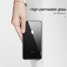 CAFELE Original Case For iPhone X 10 soft TPU edge Tempered Glass Ultra Thin Transparent Glass Back Cover For Apple iPhones X 10