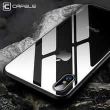 CAFELE Original Case For iPhone X 10 soft TPU edge Tempered Glass Ultra Thin Transparent Glass Back Cover For Apple iPhones X 10