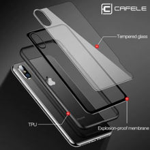CAFELE Original Case For iPhone X 10 soft TPU edge Tempered Glass Ultra Thin Transparent Glass Back Cover For Apple iPhones X 10