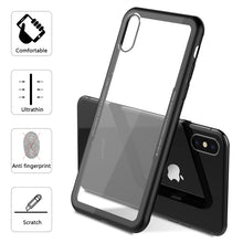 GrandEver Luxury Clear Phone Case For iphone 6 6s 7 Plus X Cover Transparent Tempered Glass TPU Hybrid Hard Back Ultra Thin