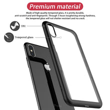 GrandEver Luxury Clear Phone Case For iphone 6 6s 7 Plus X Cover Transparent Tempered Glass TPU Hybrid Hard Back Ultra Thin
