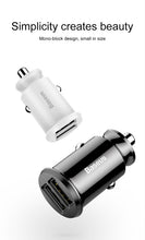 Baseus Mini USB Car Charger For Mobile Phone Tablet GPS 3.1A Fast Charger Car-Charger Dual USB Car Phone Charger Adapter in Car