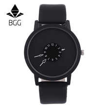 Hot fashion creative watches women men quartz-watch BGG brand unique dial design lovers' watch leather wristwatches clock