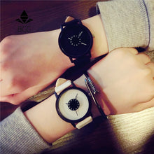 Hot fashion creative watches women men quartz-watch BGG brand unique dial design lovers' watch leather wristwatches clock