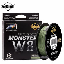 SeaKnight MONSTER W8 Braided Fishing Line 500M 8 Strands Wide Angle Tech Multifilament Braid PE Line Saltwater 15 20 30 50 100LB