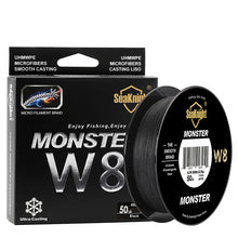 SeaKnight MONSTER W8 Braided Fishing Line 500M 8 Strands Wide Angle Tech Multifilament Braid PE Line Saltwater 15 20 30 50 100LB