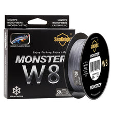 SeaKnight MONSTER W8 Braided Fishing Line 500M 8 Strands Wide Angle Tech Multifilament Braid PE Line Saltwater 15 20 30 50 100LB