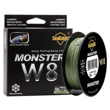 SeaKnight MONSTER W8 Braided Fishing Line 500M 8 Strands Wide Angle Tech Multifilament Braid PE Line Saltwater 15 20 30 50 100LB