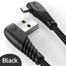TIEGEM 90 Degree Micro USB Cable 2A Fast Charger Data Cable Braided USB Cable Mobile Phone USB Charger Cable For Samsung Huawei