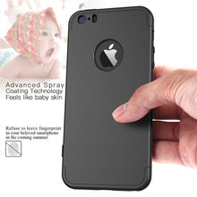 Luxury Hard PC Case For iPhone 5 5S SE 6 7 8 plus X 360 Bumper Shockproof Slim 3 in 1 Full Protective Ultra thin Matte Plain