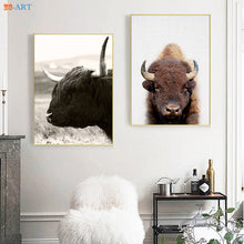 Nordic Farmhouse Highland Cow Print Modern Boho Nursery Decor Bohemian Wall Art Scottish Canvas Painting Bedroom Framed